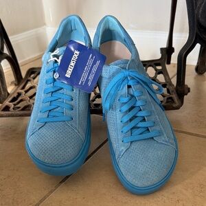 Birkenstock Bent  Sky Blue Embossed Suede Shoes Women’s Size 9 Men’s Size 7 New